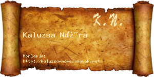 Kaluzsa Nóra névjegykártya